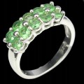 Silver ring, natural tsavorite size 11 925