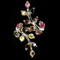 Silver ring 925 size 17 natural tourmalines