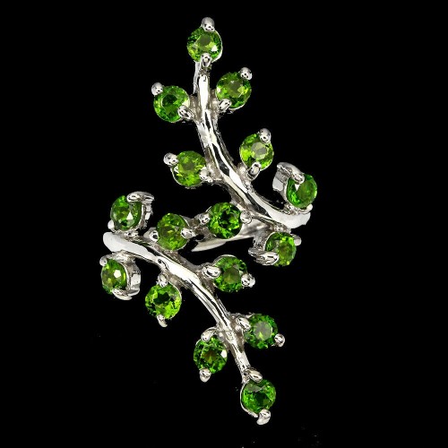 Diopside silver ring size 19 925 natural 2