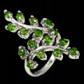 Diopside silver ring size 19 925 natural 2