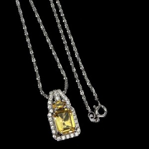 Silver necklace natural citrine 925 beautiful 5
