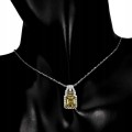 Silver necklace natural citrine 925 beautiful 5