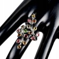 Silver ring 925 size 17 natural tourmalines 2
