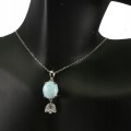 Srebrny naszyjnik larimar 12x10mm naturalny 925 2