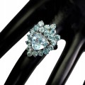 Pierścionek cyrkony srebro topaz sky naturalny r18