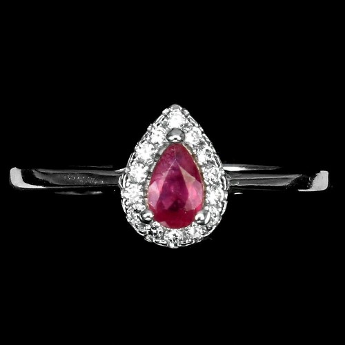 Pierścionek naturalny rubin srebro 925 r 13.5 2