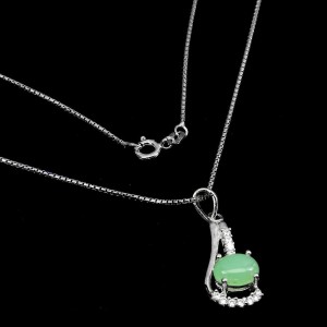 Srebrny naszyjnik naturalny chryzopraz 925 3