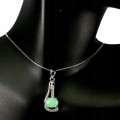 Srebrny naszyjnik naturalny chryzopraz 925 3