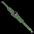 Bracelet natural emeralds 925 ametrine