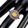 Srebrny pierścionek opal szafiry r 17 5
