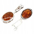 Srebrne kolczyki naturalne bursztyny 925 1