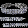 Silver bracelet with natural tanzanites 925 in