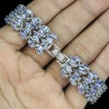 Silver bracelet with natural tanzanites 925 in