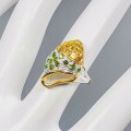 Silver ring, natural diopsides 925 size 15