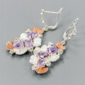 Amethyst topaz silver 925 earrings natural 1