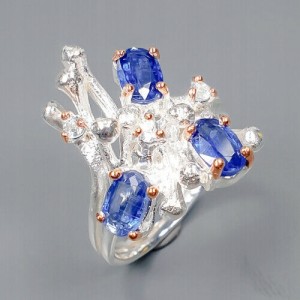 Pierścionek srebrny 925 kianity r 14.5 naturalne