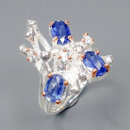 Pierścionek srebrny 925 kianity r 14.5 naturalne