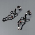 925 silver earrings natural garnets horse 1