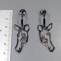 925 silver earrings natural garnets horse 1