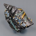Ring - blue topaz  cubic zirconia shell size 13.5