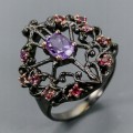 Ring 925 natural amethyst garnet size 18 2