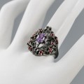 Ring 925 natural amethyst garnet size 18 2