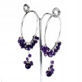 Natural amethyst earrings silver 925 circles 2
