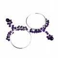 Natural amethyst earrings silver 925 circles 2