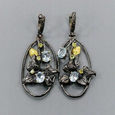 Srebrne kolczyki oliwiny 925 naturalne topazy 2