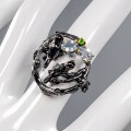Natural Sapphires diopside ring size 15 topaz