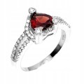 Ring, natural, 925 silver, garnet size 15