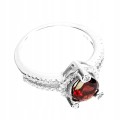 Ring, natural, 925 silver, garnet size 15