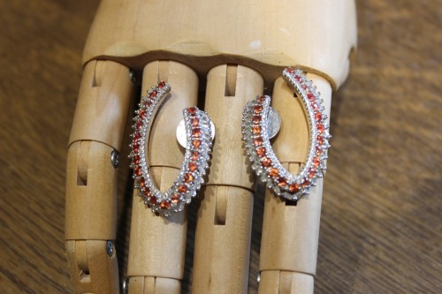 Kolczyki 925 szafiry Songea padparadża 2