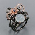 Natural aquamarine sapphire ring size 13 flower