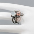 Natural aquamarine sapphire ring size 13 flower