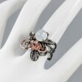 Natural aquamarine sapphire ring size 13 flower