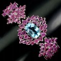 925 silver bracelet, natural topaz rubies