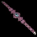 925 silver bracelet, natural topaz rubies