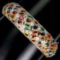 Silver bracelet natural sapphires 925 Songea 8
