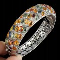 Silver bracelet natural sapphires 925 Songea 8