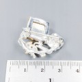 Artistic brooch frog pyrite amethyst sapphire 925
