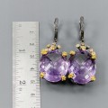 Artystyczne kolczyki ametysty szafiry certyfikat 3