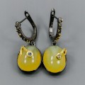 Artistic earrings fire opals topaz 925 3
