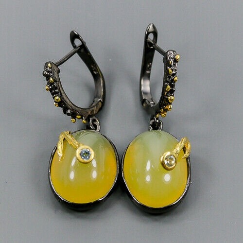 Artistic earrings fire opals topaz 925 3