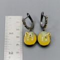 Artistic earrings fire opals topaz 925 3