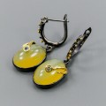 Artistic earrings fire opals topaz 925 3
