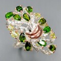 Artistic ring size 14.5 peridot diopsides