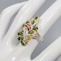 Artistic ring size 14.5 peridot diopsides