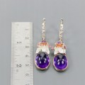 Artistic natural amethyst flower earrings 3