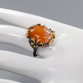 Artistic ring, rutile, quartz size 16.5, silver